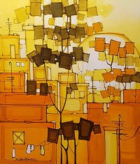 Salman Farooqi, 24 x 30 Inch, Acrylic on Canvas, Cityscape Painting, AC-SF-401